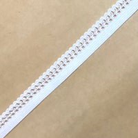 Picot Elastic in White