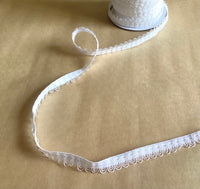 
              Scalloped elastic in White
            