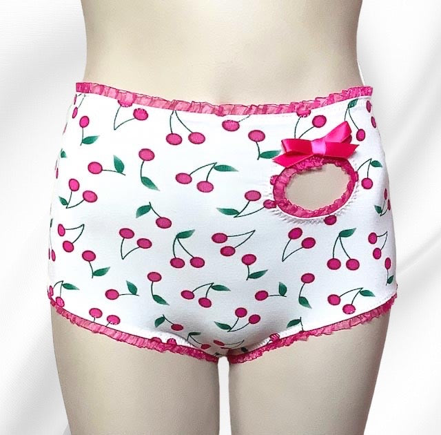Cherry print bamboo panties-undies-cute-Ddlg-kawaii- handmade - Canada