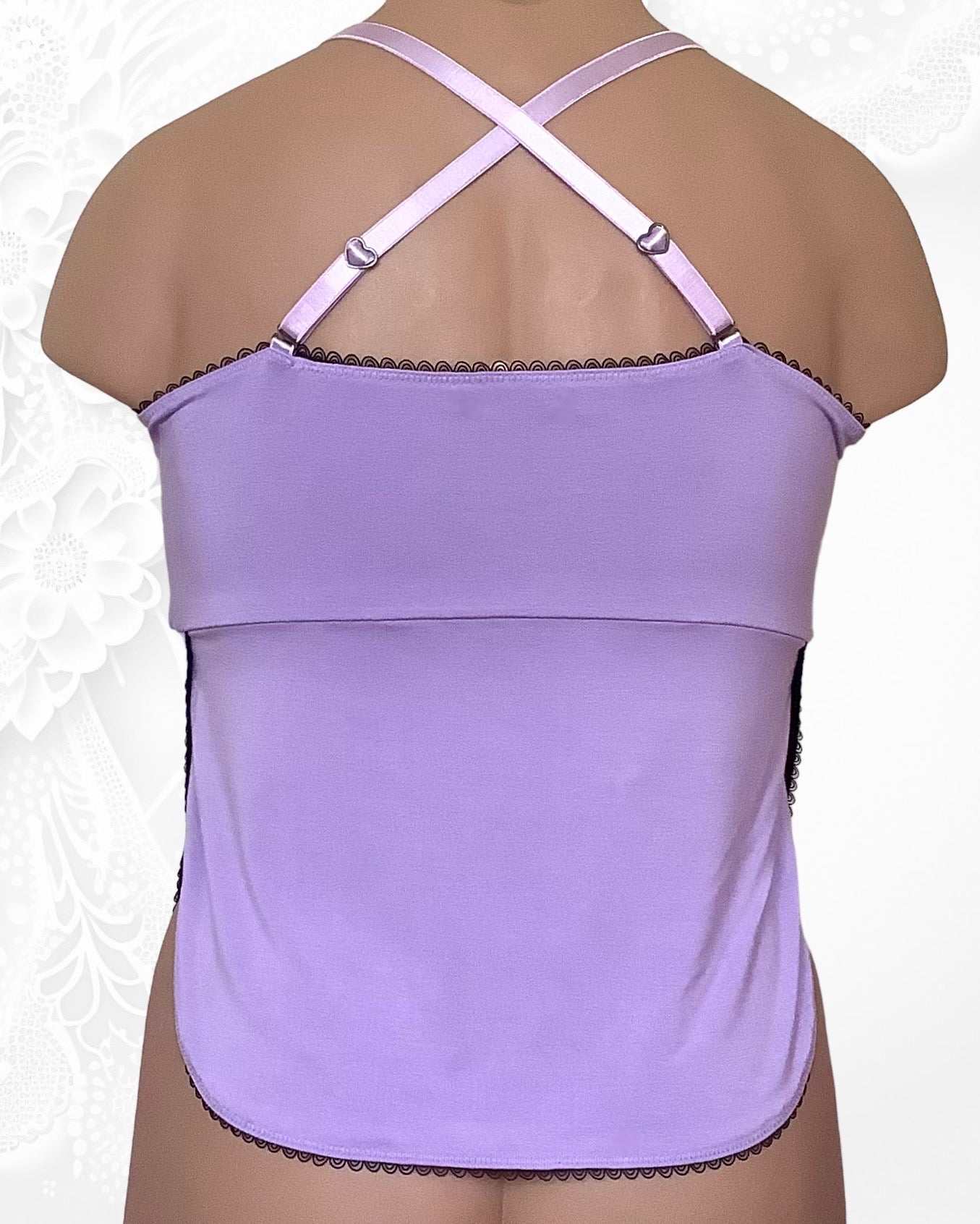 Lilac purple bamboo camisole -cute-retro- lingerie - handmade